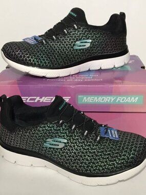 Skechers Summits Glowing Iris Washable Mesh Bungee Sneakers